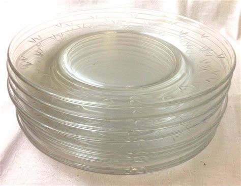 Sold Price Vintage Etched Glass Dessert Plates Set Of 9 October 4