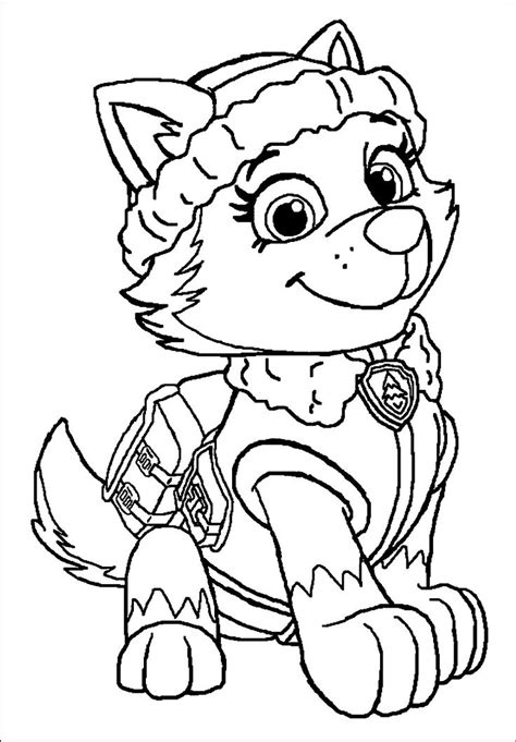 Everest Paw Patrol Coloring Page - youngandtae.com in 2020 | Paw patrol coloring pages, Paw