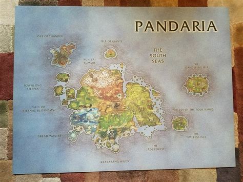 Pandaria Map Poster World Of Warcraft On Mercari Map Poster World
