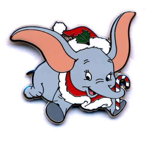 Dumbo Flying Wearing A Santa Hat And Holding A Candy Cane Happy