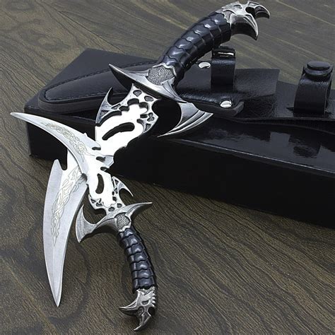2 Piece Draco Claw Twin Dagger Fantasy Knife Set W Sheath Stainless Steel