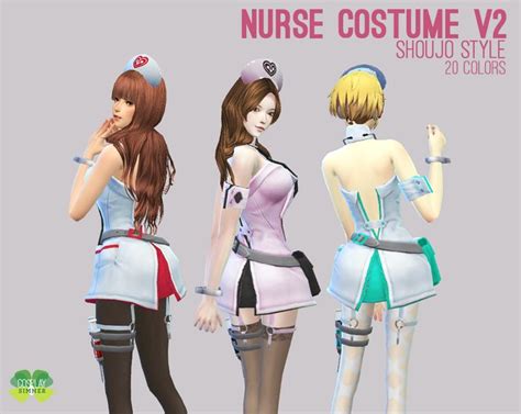 Nurse Costume V2 For The Sims 4 By Cosplay Simmer Spring4sims Nurse Costume Sims 4 Sims