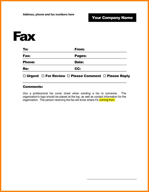 fax cover sheet template  word ledger review