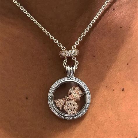 Pandora Rose Floating Locket Necklace Charm Womens Fashion Jewellery