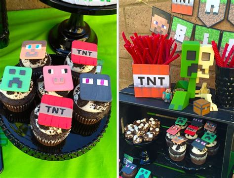 Easy Minecraft Dessert Table by Minted and Vintage | Dessert Stand