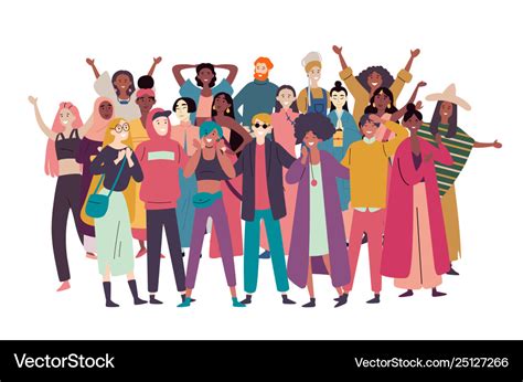 Group Diverse People Mixed Race Crowd Royalty Free Vector