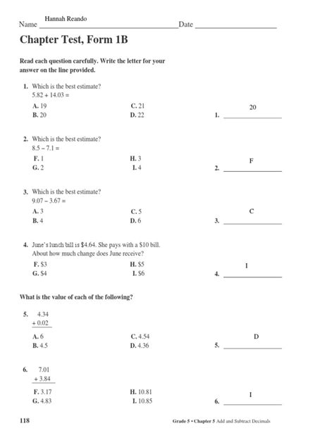 Chapter Test Form 1b Pdf Pdf Numbers Teaching Mathematics