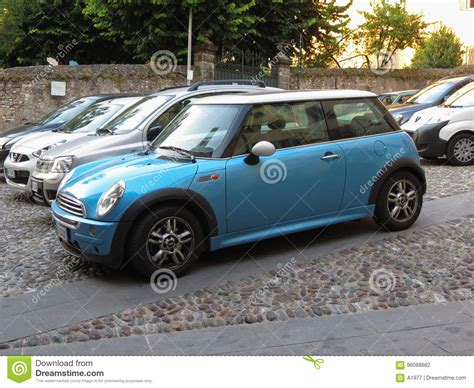 Light Blue Mini Cooper Car Editorial Photography Image Of Cityscape