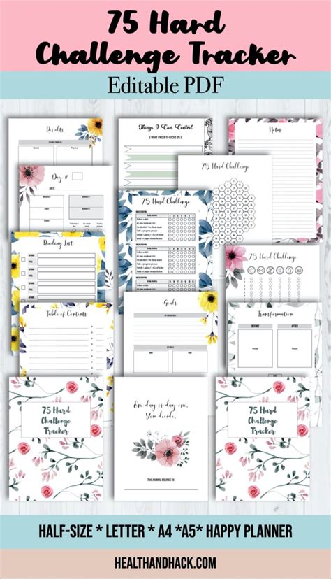 Gigapromo is the website to compare work out training program. 75 Day Hard Challenge Tracker Printable | Workout Planner ...