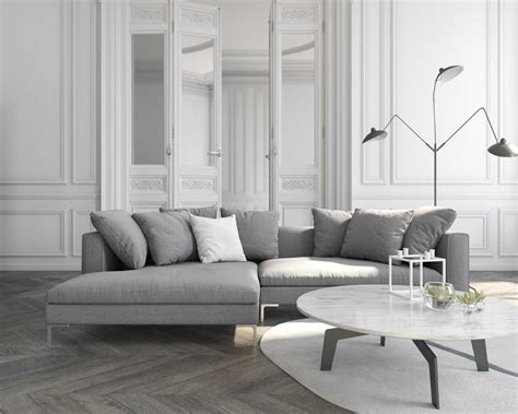Features solid ash wood legs and light grey, polyester fabric covers. Hugo Sectional | Rove Concepts Rove Concepts Mid-Century ...