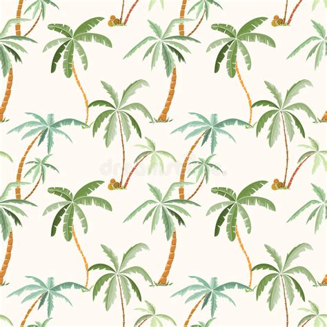 Seamless Tropical Palms Pattern Stock Vector Illustration Of Pattern