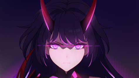 Purple Hair Anime Girls Honkai Impact Raiden Mei Purple Eyes