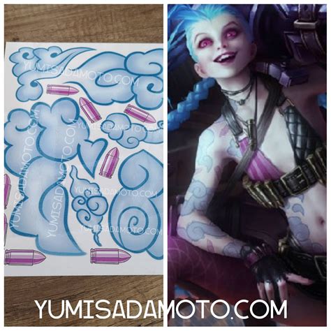 Jinx League Of Legends Cosplay Costume Temporary Tattoo Bullet Etsy Canada