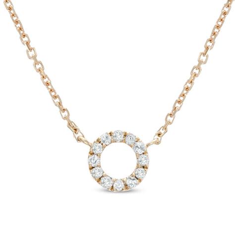 Classic, red carpet, designer, vintage, modern, pendants Diamond Accent Dainty Circle Necklace in 10K Gold ...