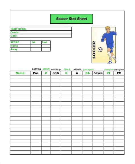 Printable Soccer Score Sheet Pdf Printable Templates