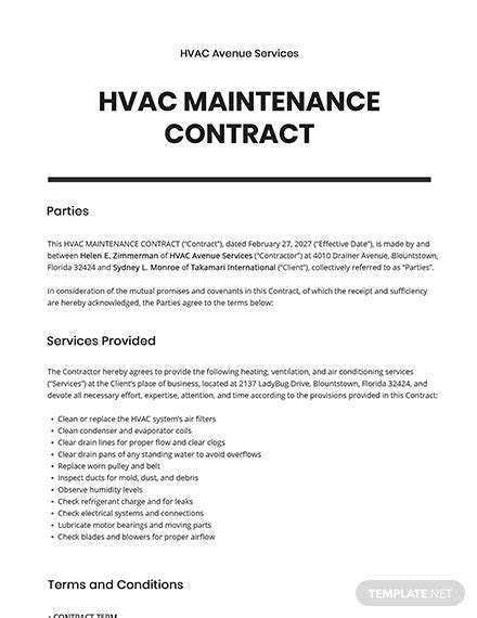 11 Maintenance Contract Word Templates Free Downloads