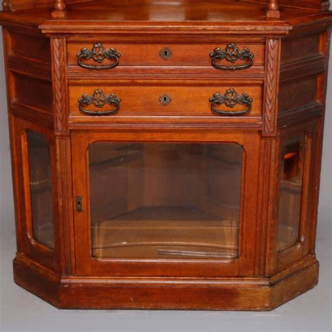 Antique R J Horner Carved Oak Faceted Corner Cabinet Circa 1890 At