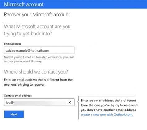 methods to recover lost or forgotten hotmail password