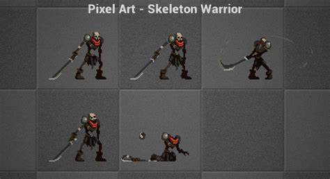 Pixel Art Skeleton Warrior By Sventhole In 2d Assets Ue4 Marketplace