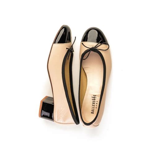 Classic Ballet Flat Shoes With Heels Ballerette