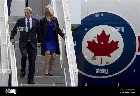 Canadian Prime Minister Stephen Harper And His Wife Laureen Arrive In Auckland New Zealand