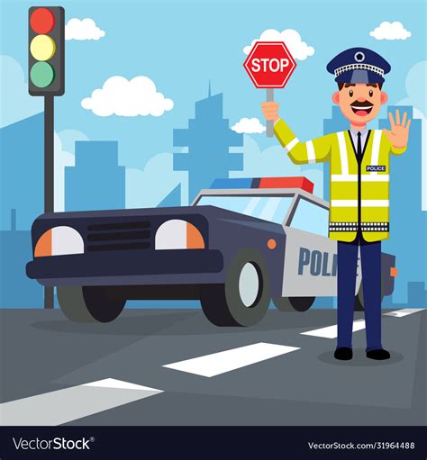Traffic Police Officer Uk Royalty Free Vector Image