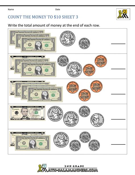 Basic Money Worksheets Count The Money To 5 Pounds 1  800 1035