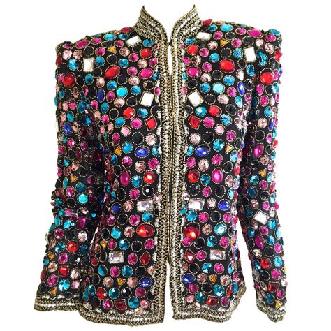 Victoria Royal Vintage Jeweled Rhinestone Colorful Jacket Vintage