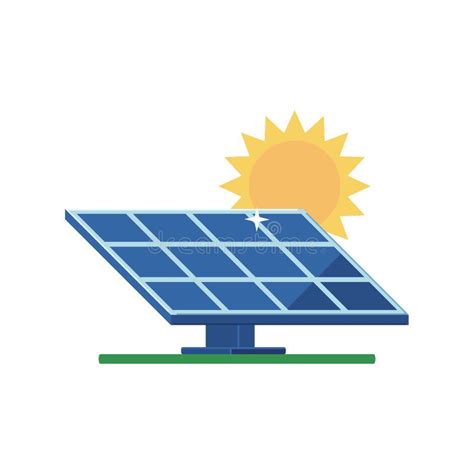 Solar Panel And Sun On A White Background Stock Vector Illustration