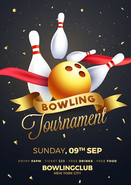 Premium Vector Bowling Tournament Poster Flyer Or Banner Design