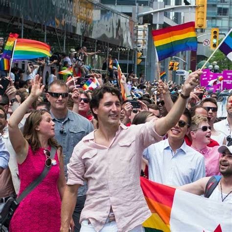 [gpgt] just realise justin trudeau wear pinky shirt tweet sistersinspirit raise rainbow flag