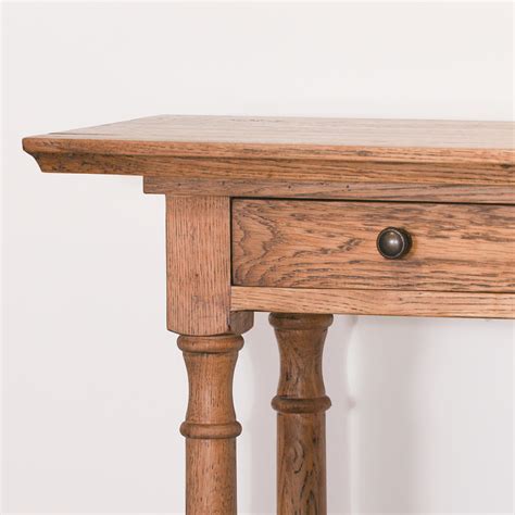 Oak 4 Drawer Slim Console Table flaunts rustic vibe