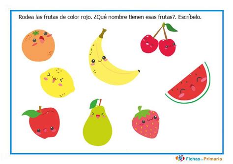 Fichas Para Aprender Los Nombres De Las Frutas Fichas De Primaria