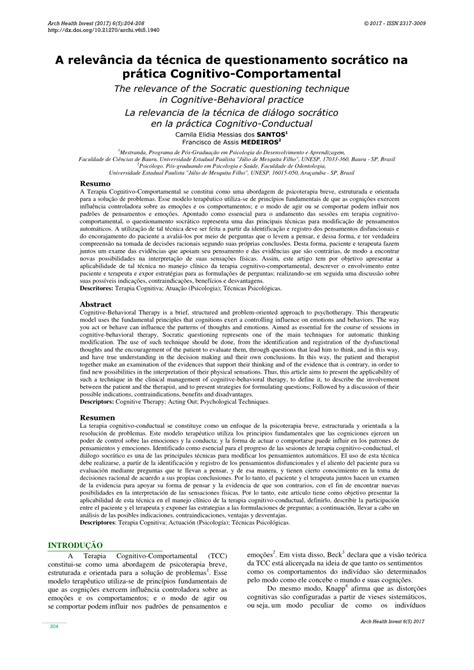 Questionamento Socrático Tcc Pdf