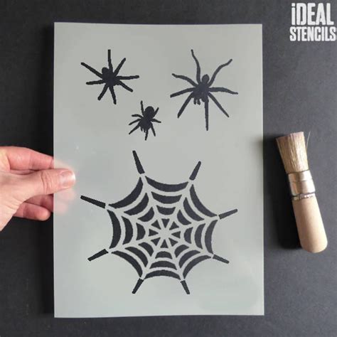 Halloween Stencil Spiders Web Stencil Paint Window Displays Etsy