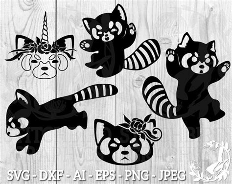 Cute Red Pandas Svg Instant Download Vector Commercial Use Etsy Red