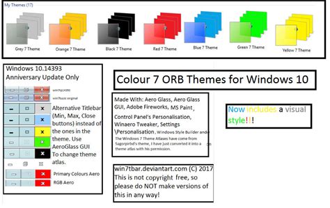 Colour 7 Orb Themes For Windows 10 Updated By Win7tbar On Deviantart