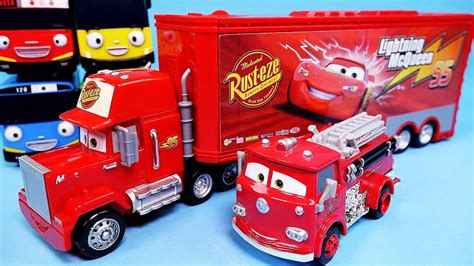 Cars Disney Cars Mack Truck And Lightning Mcqueen Red Deluxe And Tayo The