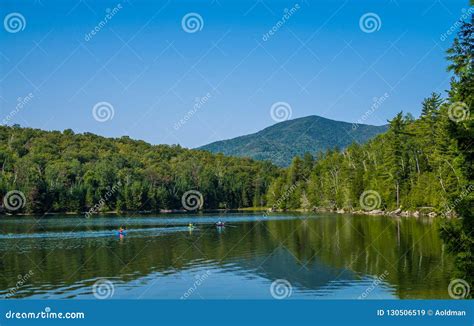 Lake Inside Adirondack Mountains Stock Image Image Of Mountain