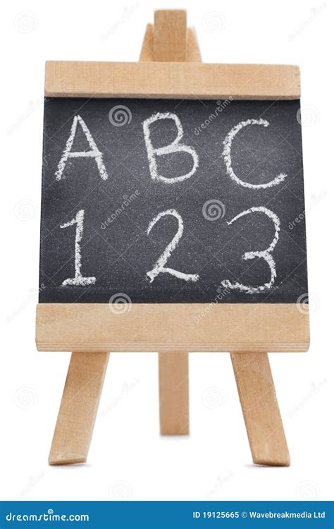 Chalkboard With The Letters Abc And 123 Stock Image Image Of