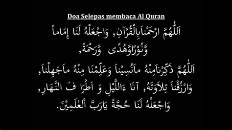 Doa Selepas Baca Quran Melayu Quran Melayu With English Chinese And