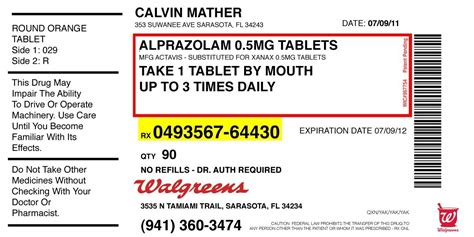 Prescription Label Template