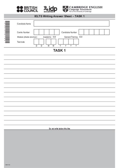 Pdf Ielts Writing Answer Sheet Task 1 Rb S