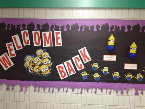 Our Welcome Back To School Minion Bulletin Board Minion Bulletin