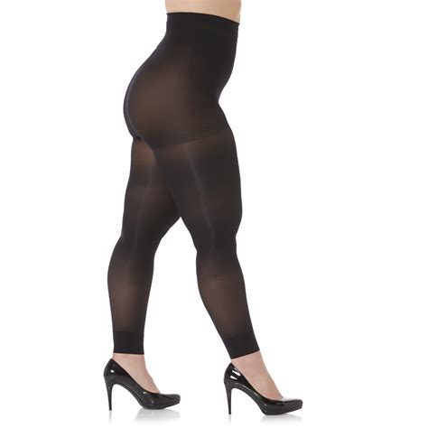 Curvation Womens Plus Tummy Smoother Footless Tights