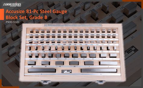 Accusize Industrial Tools 81 Pc Grade B Steel Gage Block Set P900 S581