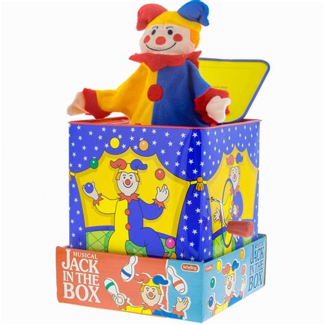 Jack In The Box Classic Spring Loaded Pop Up Cloth Clown Toy In Tin