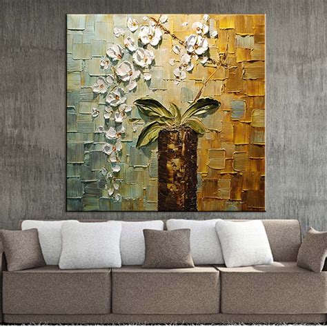 How to decorate with no money (or on a very tight budget). Hand painted modern home decor room hall wall art picture ...