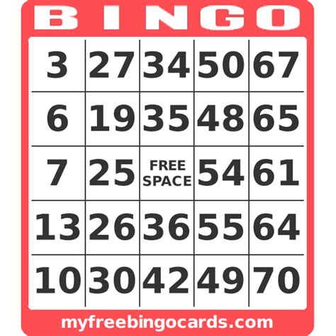 Free Custom Bingo Card Generator Bingo Card