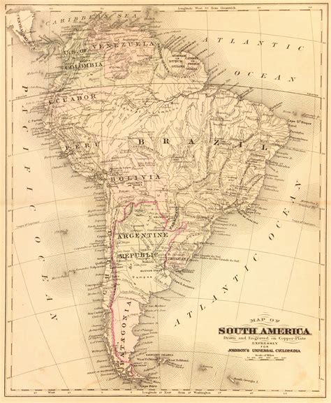 South America Map Original Art Antique Maps Prints